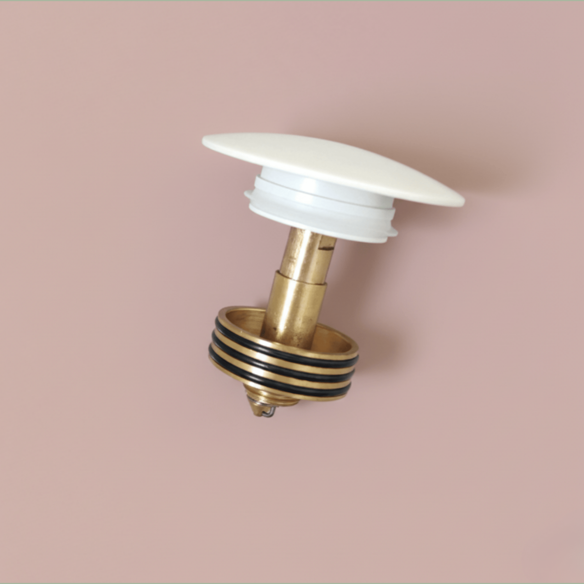 White Pop - Up Drain without Overflow, Brass Vanity Sink Drain Stopper - FixturesPure White NeoNova Decor