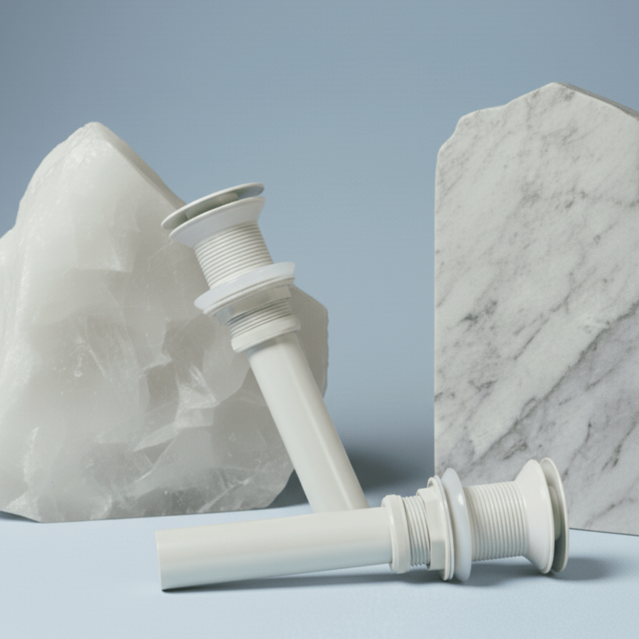 White Pop - Up Drain without Overflow, Brass Vanity Sink Drain Stopper - FixturesPure White NeoNova Decor